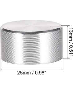 Perilla de Potenciómetro uxcell 25mm Aluminio Plata 2 Pcs 2