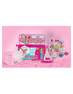 Conjunto de Regalo de Cumpleaños Barbie - Peluche, Sombrero, Lata