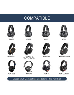 Almohadillas de Reemplazo GEVO para Audio Technica M50X/M40X - Púrpura 2