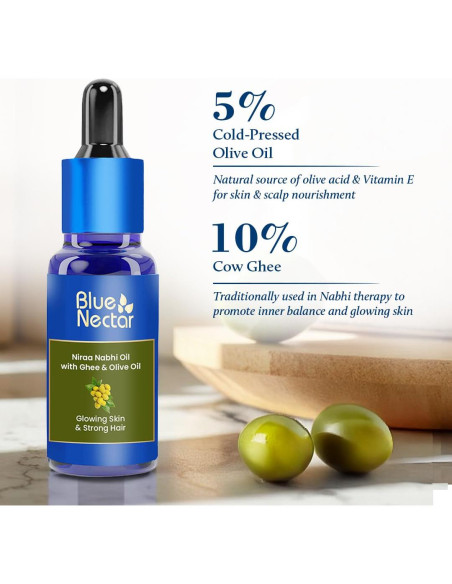 Aceite de Ombligo Ayurvédico Blue Nectar 9.8 ml con Ghee y Oliva