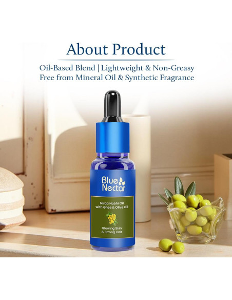 Aceite de Ombligo Ayurvédico Blue Nectar 9.8 ml con Ghee y Oliva