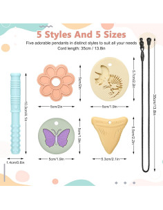 Collares Masticables Sensoriales MR.TIMELAG - Paquete de 5 2