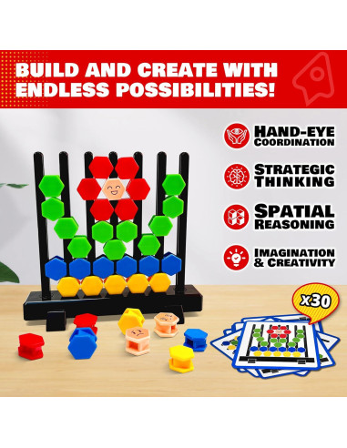 Rompecabezas 3D Bloques Hexagonales Rokt&razo para Niños 3-12 Años