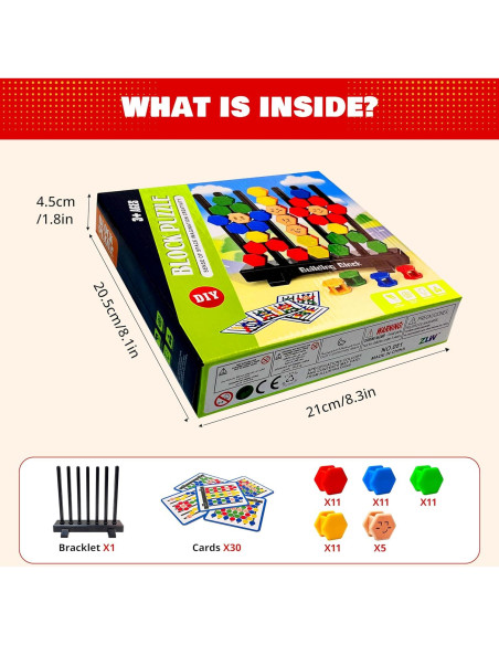 Rompecabezas 3D Bloques Hexagonales Rokt&razo para Niños 3-12 Años