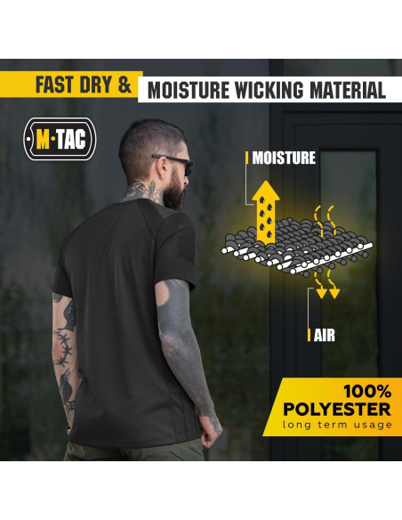 Camiseta Táctica M-Tac para Hombres - Poliester Transpirable