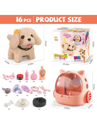 16 Juguetes de Perro Robot Vanvimen para Niños 3-8 Años