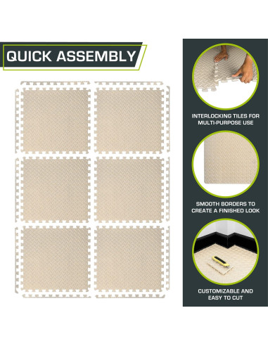 Alfombra de Ejercicio Puzzle ProsourceFit 1.27 cm 2.23 m 6 Azulejos