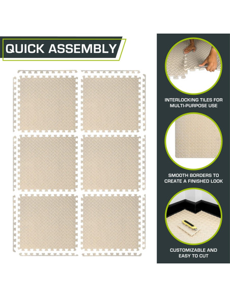 Alfombra de Ejercicio Puzzle ProsourceFit 1.27 cm 2.23 m 6 Azulejos