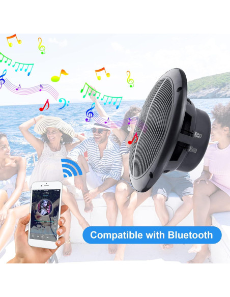 Altavoces Marinos Bluetooth Herdio HMS-6005 6.5" 120W Par Negro