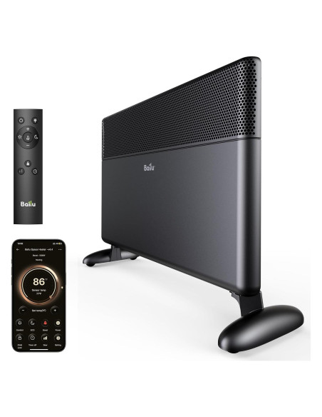Calefactor de Panel de Convección Ballu 1500W WiFi Negro