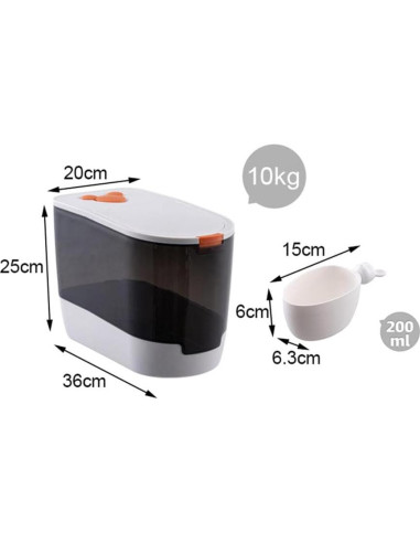 Contenedor de Almacenamiento de Alimentos NEWCES 10KG Hermético