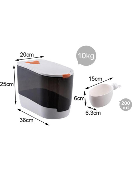 Contenedor de Almacenamiento de Alimentos NEWCES 10KG Hermético