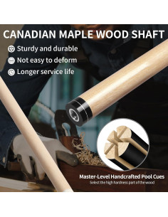 Conjunto de tacos de billar LOTKEY 58" Arce Canadiense 18 oz 2