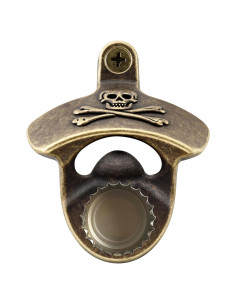 Abrebotellas de Pared Magnético HAIICEN Calavera Bronce 8x6.5cm