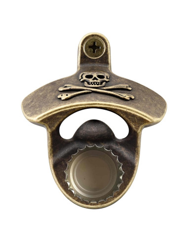 Abrebotellas de Pared Magnético HAIICEN Calavera Bronce 8x6.5cm