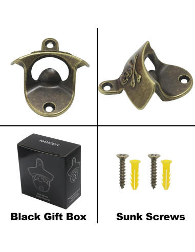 Abrebotellas de Pared Magnético HAIICEN Calavera Bronce 8x6.5cm