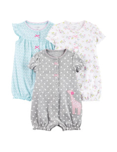 Monos para Bebé Niña Carter's 3-Pack Estampados Cortos