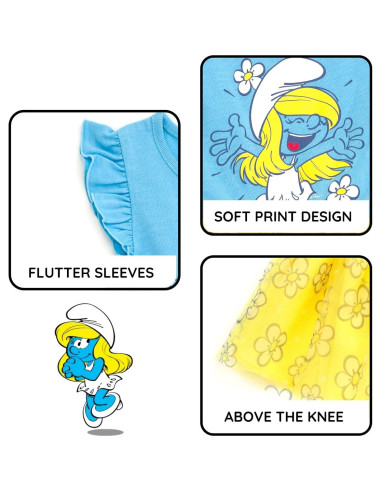 Vestido de tul Smurfette para niñas 2T - 10-12 años