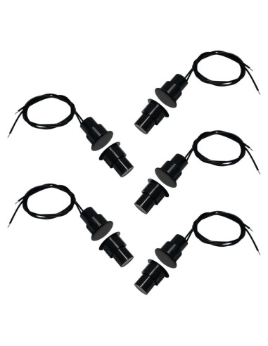 5 Juegos de Contactos Magnéticos NC DSYBJR para Puertas - Negro