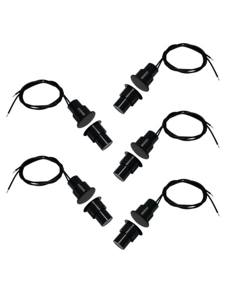 5 Juegos de Contactos Magnéticos NC DSYBJR para Puertas - Negro