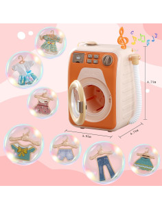 Mini Lavadora Realista HENG JIE TOYS con Efectos de Luz y Sonido 2