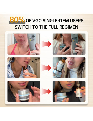 Juego de Cuidado de la Piel VGO - Hidratante Caracol 50g y Suero Vitamina C 30g