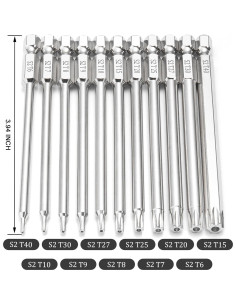 Juego de 11 Puntas Torx de Seguridad NAUIX S2 10.16 cm 2