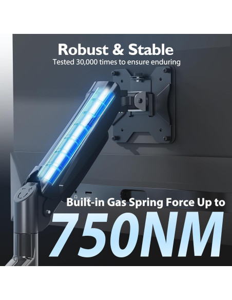 Soporte de Monitor BONTEC GDM7502 Doble Resorte Gas 33-81 cm