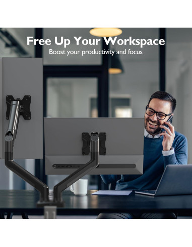 Soporte de Monitor BONTEC GDM7502 Doble Resorte Gas 33-81 cm