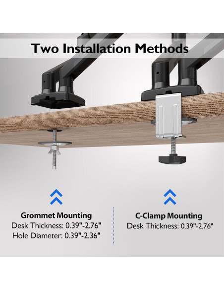Soporte de Monitor BONTEC GDM7502 Doble Resorte Gas 33-81 cm