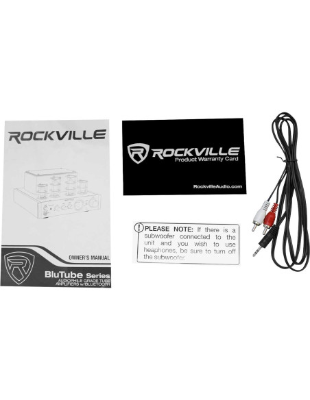 Amplificador de Tubo Rockville BluTube LED 70W Bluetooth Negro