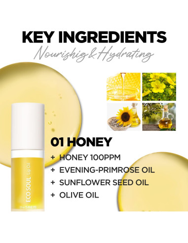 Aceite Labial Voluminizador The Saem Eco Soul 01 Miel 6.23ml