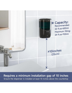 Dispensador Automático de Jabón AIKE AK1216 Negro 650 ml 2