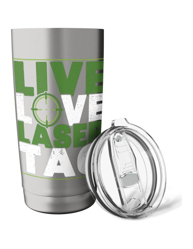Vaso Aislado de Acero Inoxidable 20 Oz Vive Ama Laser Tag