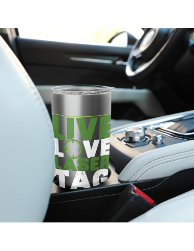 Vaso Aislado de Acero Inoxidable 20 Oz Vive Ama Laser Tag