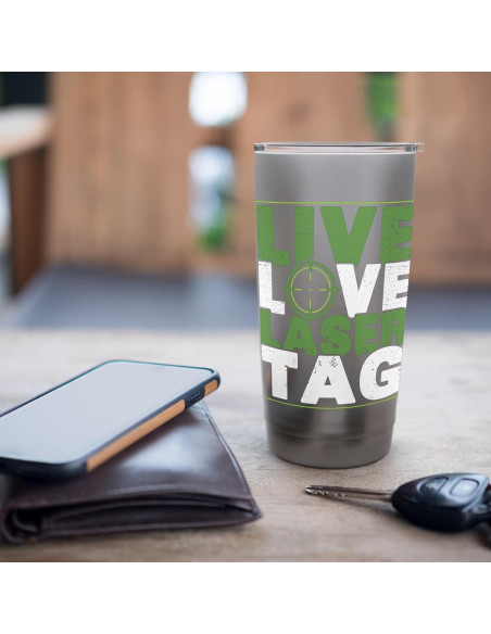 Vaso Aislado de Acero Inoxidable 20 Oz Vive Ama Laser Tag