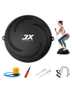 Bola de Equilibrio JX FITNESS 60cm con Bandas de Resistencia