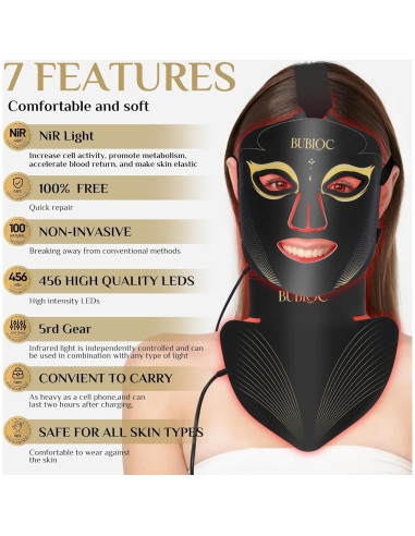 Juego de Máscaras de Terapia de Luz Roja Onisdin - Ajuste Brillo 5 Niveles