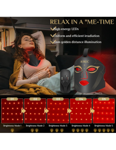 Juego de Máscaras de Terapia de Luz Roja Onisdin - Ajuste Brillo 5 Niveles