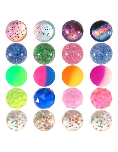 20 Pelotas Saltarinas Ayfjovs de Goma 32mm - 5 Estilos
