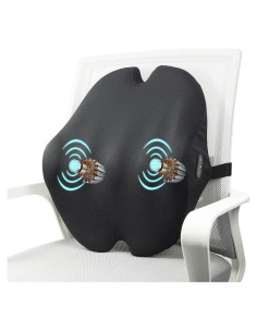 Cojín Lumbar Vibrante Foamula Ergonómico Ajustable Negro