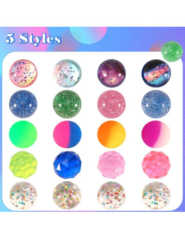 20 Pelotas Saltarinas Ayfjovs de Goma 32mm - 5 Estilos
