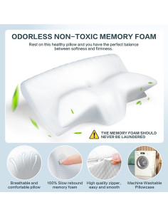 Almohada Cervical Hexus 2073 Espuma Viscoelástica Blanca 59x37cm 2