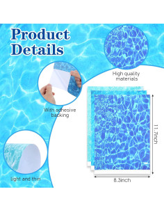 Calcomanías de Agua Ripple Telooco 6 Pcs 29.7x21 cm Azul 2