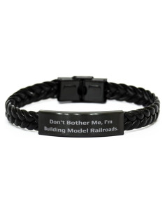 Pulsera de Cuero Trenzado para Amantes de Ferrocarriles