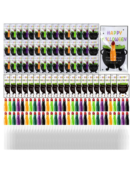 60 Dedos de Bruja Halloween Vertintong + Tarjetas y Bolsas