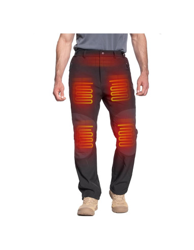 Pantalones Calentados DEWBU para Hombre 12V Softshell Negro