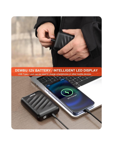 Pantalones Calentados DEWBU para Hombre 12V Softshell Negro