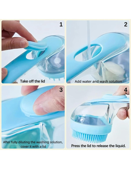 Juego de Cepillo de Baño para Perros y Gatos con Dispensador