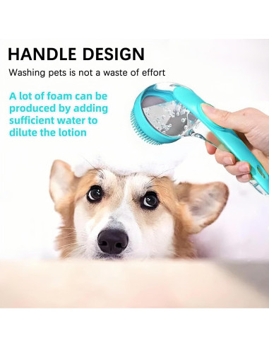 Juego de Cepillo de Baño para Perros y Gatos con Dispensador